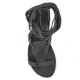 Γυναικεία Δερμάτινα Σανδάλια Kouroshoes 6/22, Μαύρο