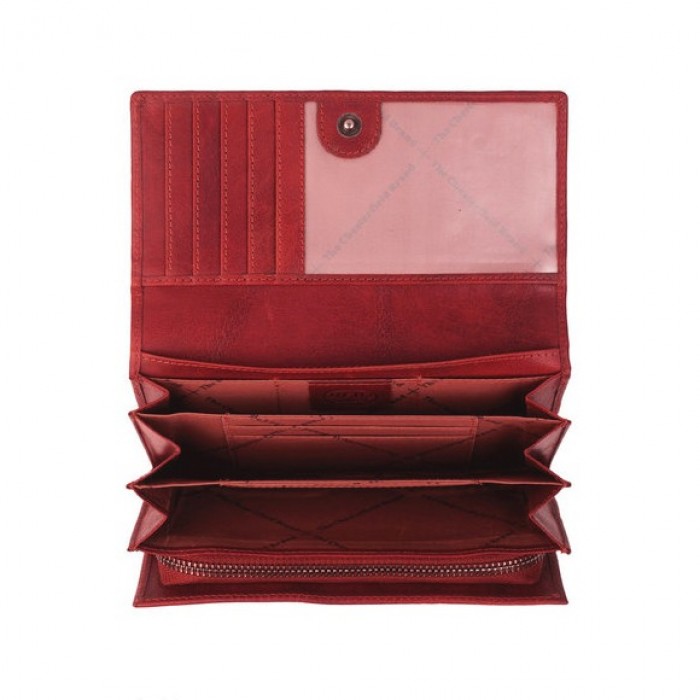 Γυνακείο Δερμάτινο Πορτοφόλι Chesterfield Hampton C08.037304, Κόκκινο