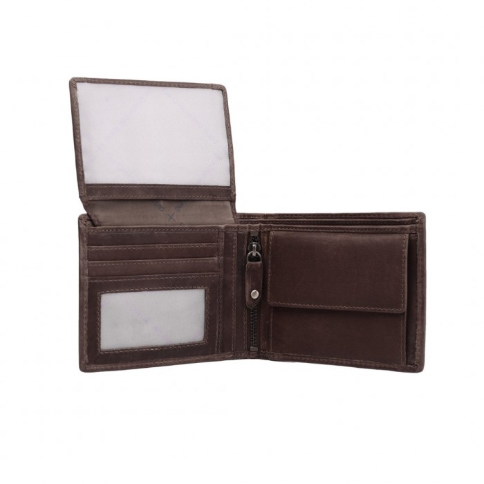 Ανδρικό Δερμάτινο Πορτοφόλι Chesterfield Alvina C08.0201A01, Καφέ
