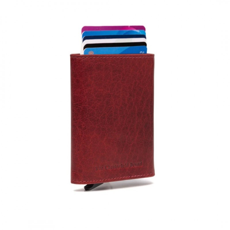 Δερμάτινο Πορτοφόλι-Καρτοθήκη Chesterfield Paris C08.044104, Κόκκινο