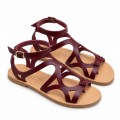 Γυναικεία Δερμάτινα Σανδάλια Κληματσάκης 964, Μπορντώ