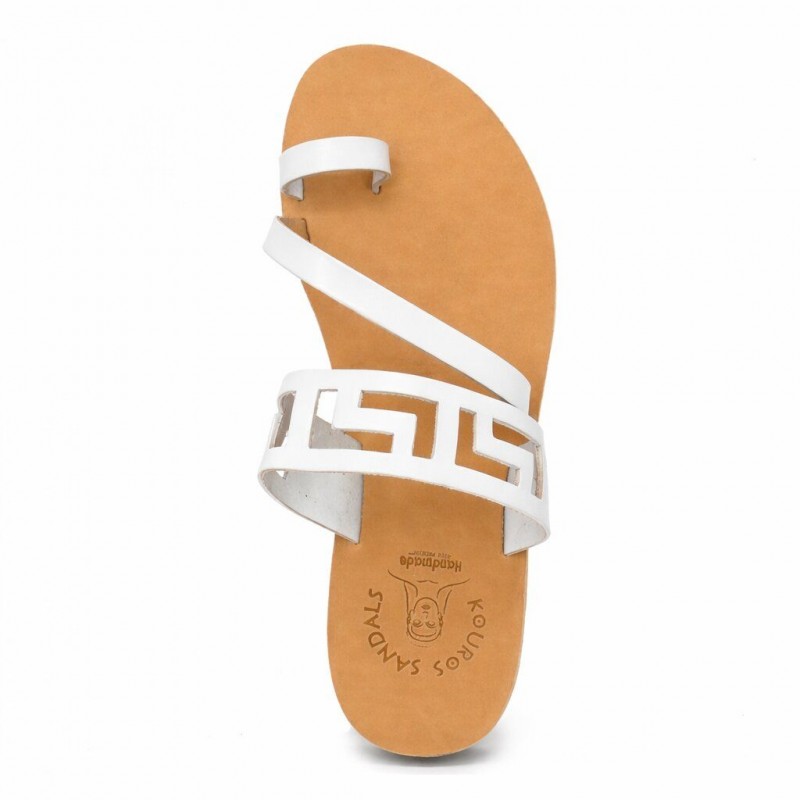 Γυναικεία Δερμάτινα Σανδάλια Kouroshoes 18/2, Λευκό