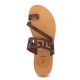 Γυναικεία Δερμάτινα Σανδάλια Kouroshoes 18/2, Καφέ