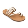 Γυναικεία Δερμάτινα Σανδάλια Kouroshoes 18/2, Χρυσό