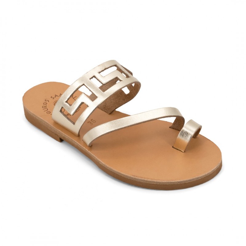 Γυναικεία Δερμάτινα Σανδάλια Kouroshoes 18/2, Χρυσό Γυναικεία Δερμάτινα Σανδάλια Kouroshoes 18/2, Χρυσό