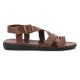 Ανδρικά Δερμάτινα Σανδάλια Kouroshoes 8/15, Καφέ