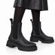 Γυναικεία Δερμάτινα Μποτάκια Robinson 114700, Μαύρο