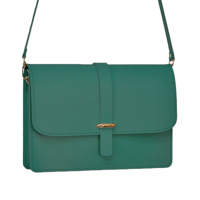 Δερμάτινη Τσάντα κωδ.99184 «Strap on Flap Messenger», Πράσινο