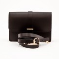Δερμάτινη Τσάντα κωδ.99525 «Strap on Flap Leather Messenger», Μαύρο