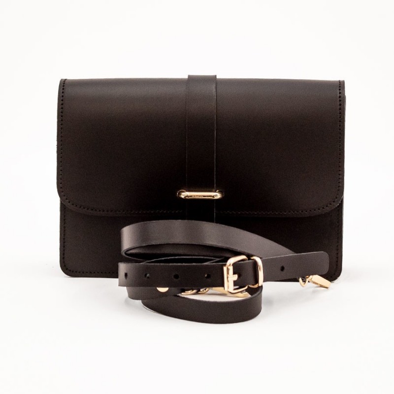 Δερμάτινη Τσάντα κωδ.99525 «Strap on Flap Leather Messenger», Μαύρο Δερμάτινη Τσάντα κωδ.99525 «Strap on Flap Leather Messenger», Μαύρο