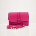 Δερμάτινη Τσάντα κωδ.99525 «Strap on Flap Leather Messenger», Φούξια