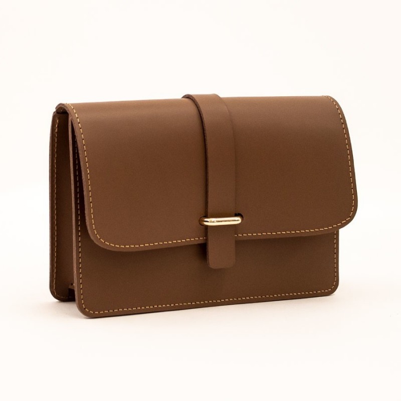 Δερμάτινη Τσάντα κωδ.99525 «Strap on Flap Leather Messenger», Πούρο