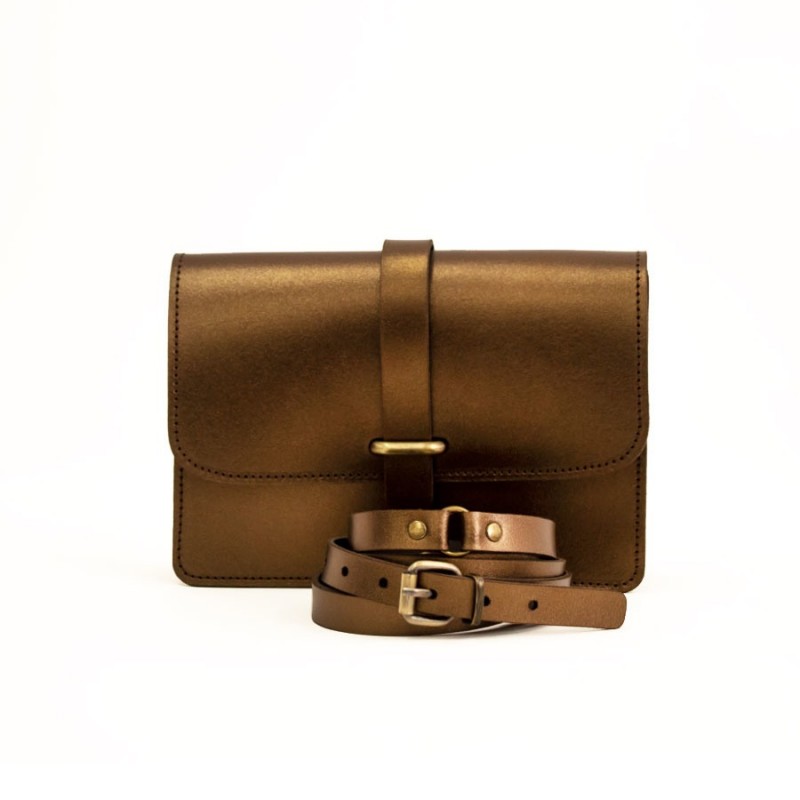 Δερμάτινη Τσάντα κωδ.99525 «Strap on Flap Leather Messenger», Μπρονζέ Δερμάτινη Τσάντα κωδ.99525 «Strap on Flap Leather Messenger», Μπρονζέ