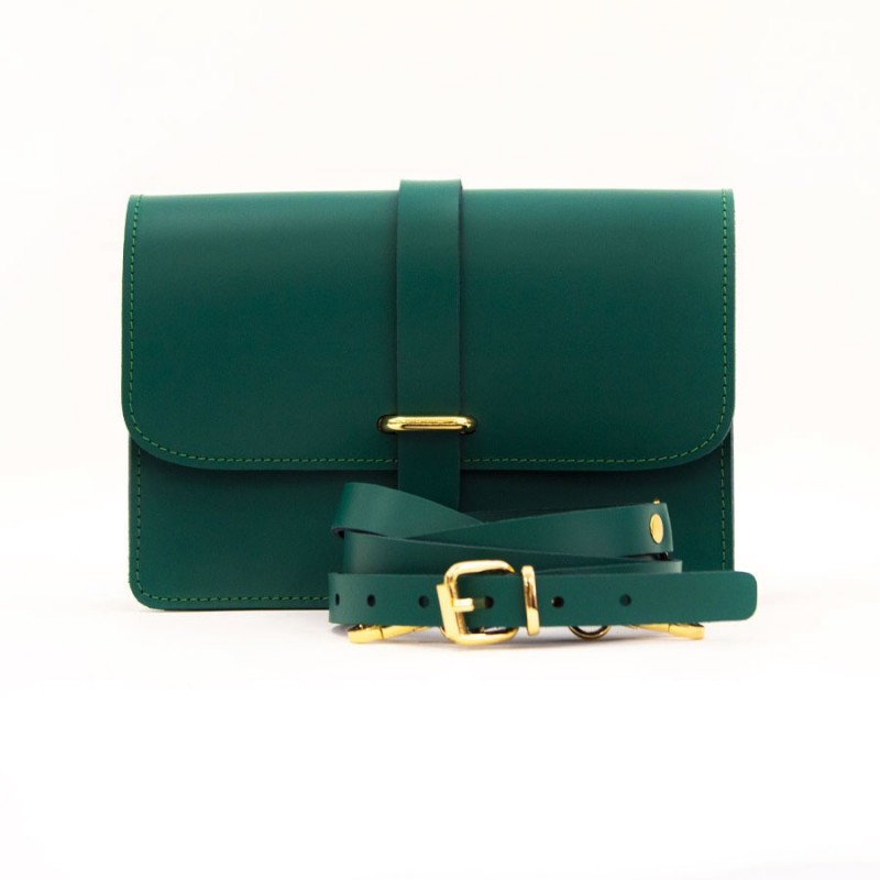 Δερμάτινη Τσάντα κωδ.99525 «Strap on Flap Leather Messenger», Πράσινο
