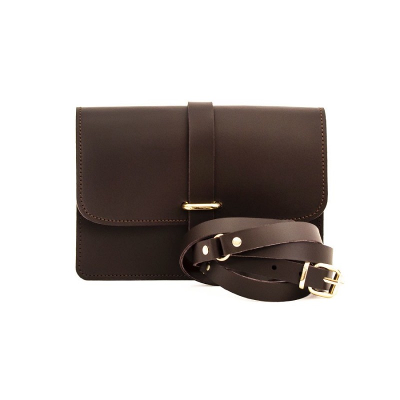 Δερμάτινη Τσάντα κωδ.99525 «Strap on Flap Leather Messenger», Καφέ Δερμάτινη Τσάντα κωδ.99525 «Strap on Flap Leather Messenger», Καφέ